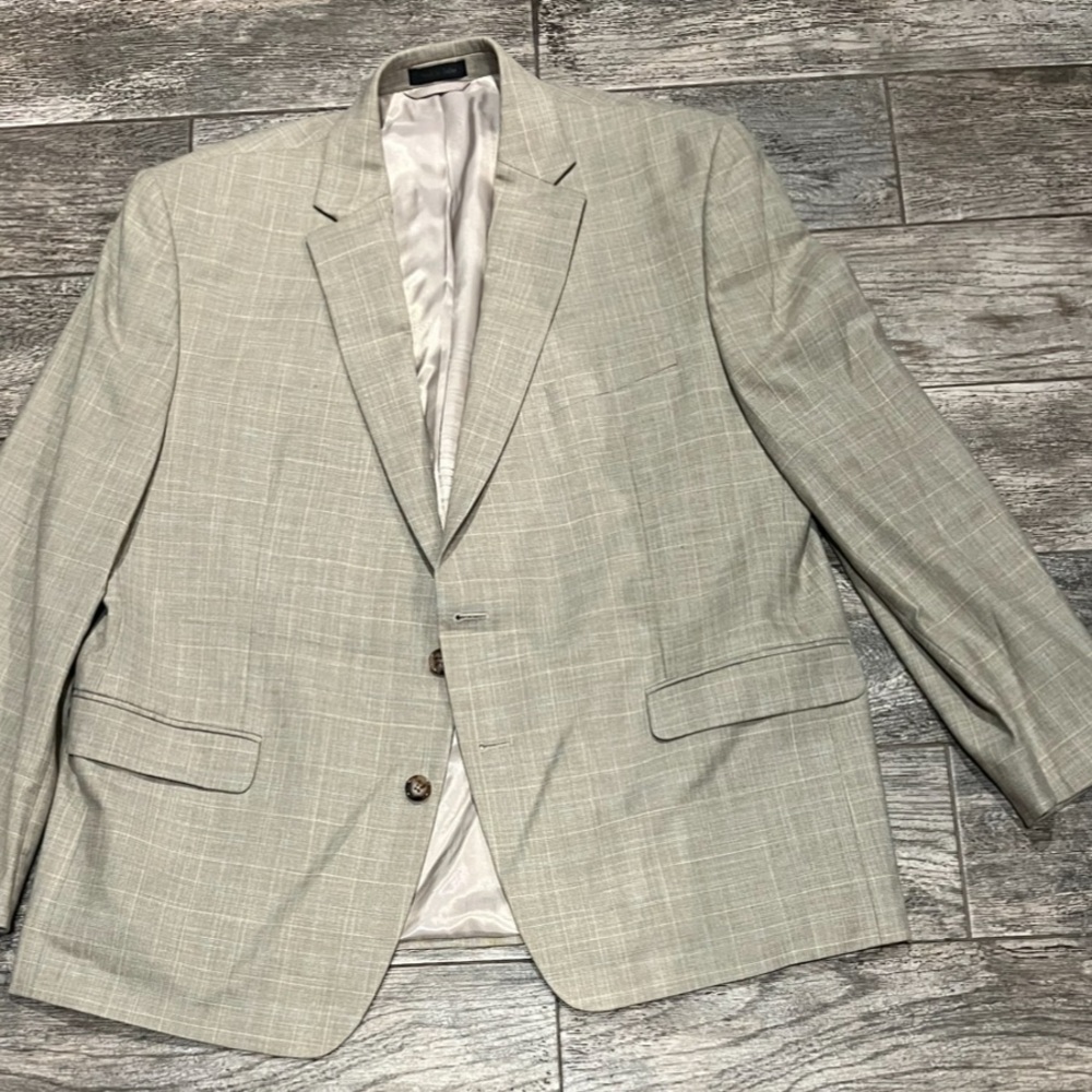 Ralph Lauren Blazer windowpane pattern satin lined sport coat 46R